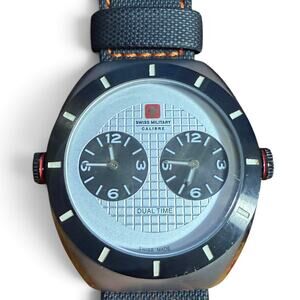 Swiss Military Calibre Commando 06-4C1 Dual Time Watch 10 ATM, Black Strap Swiss